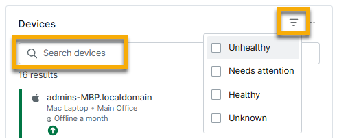 org dashboard_devices_search and filter.png